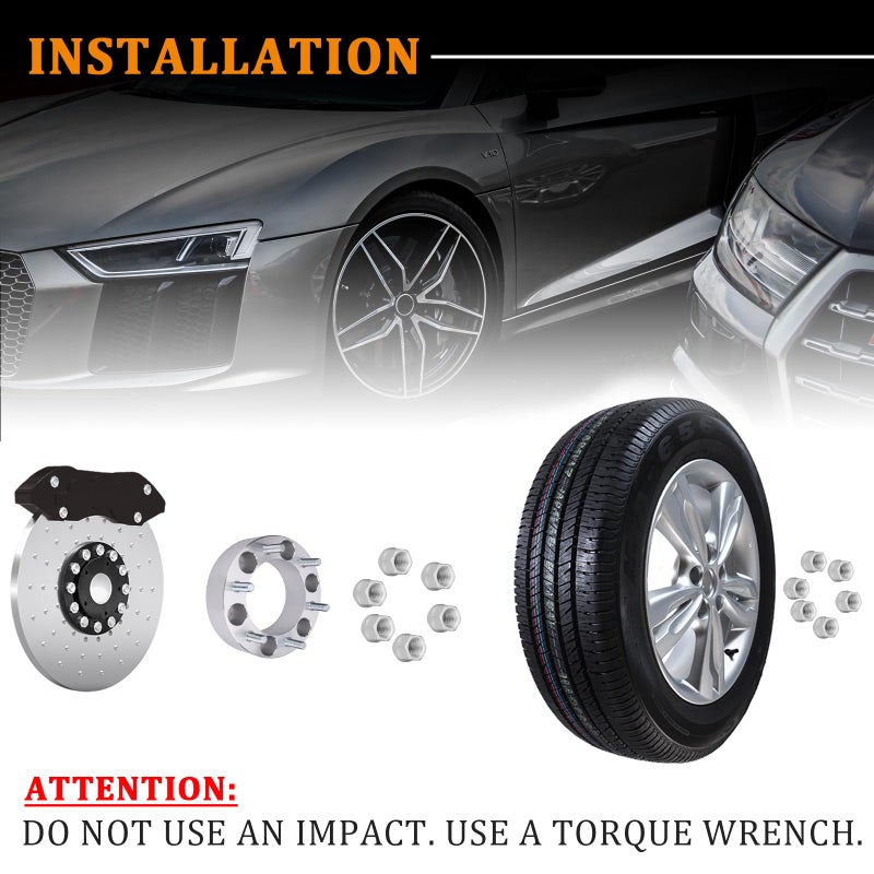 BRTEC 2in 6x5.5 Wheel Spacers, 2pcs 6x139.7 M12x1.5 Studs 108mm Center Bore Spacerï¼ŒCompatible for 2005-2015 Toyota Tacoma 4WD/ 88-09 4-Runner, for 96-97 Lexus LX450/ 03-09 GX470 - Image 2